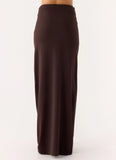 Brienne Beaded Maxi Skirt Chocolate