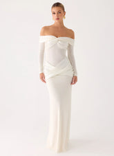 Over To You Sequin Maxi Dress White