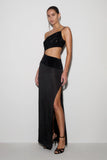 Athena One Shoulder Diamante Maxi Dress Black