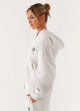 Signature Double Zip Up Hoodie Grey