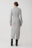 Dorian Fitted Shirt Midi Dress Charcoal Marle