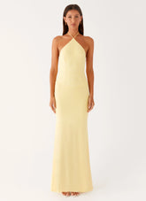 Fiesta Halter Maxi Dress Sunny Yellow