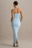 Juniper Powder Blue Strapless Maternity Maxi Dress
