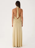 Donyale Halter Maxi Dress - Pale Olive