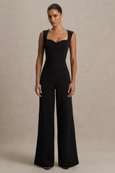 Everlee Black Sweetheart Neck Jumpsuit