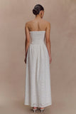 Maureen Broderie Strapless Maxi Dress White