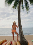 Calista Bikini Top Orange Stripe