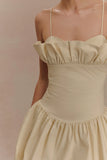 Janis Cotton Frill Mini Dress Nude
