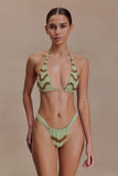 Robyn Beaded Triangle Bikini Top Sage