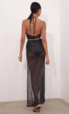 Ruched Sequin Set in Black
