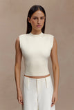 Sharpay Sleeveless Knit Top Ivory