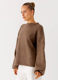 Jack Oversized Knit Sweater Tan Marle