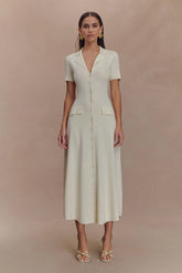 Pearson Short Sleeve Knit Midi Dress Ivory