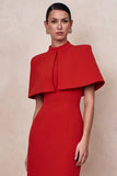 Deva Red High Neck Cape