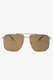 Sorrento Otra Gold Oversized Brown Tinted Sunglasses