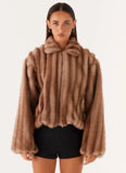 Naylor Faux Fur Jacket Brown