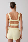 Josephine Crop Top With Open Back Lemon