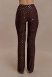 Jackie Diamante Straight Leg Pants Chocolate