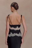 Nina Satin And Lace Camisole Black Ivory
