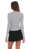 Ribbed Cardigan in Grey