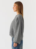 Annie One Button Cardigan Marle Grey