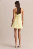 Natalie Lemon Lace Bandeau Mini Dress
