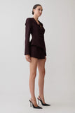 Agatha Suiting Shorts Plum Pinstripe