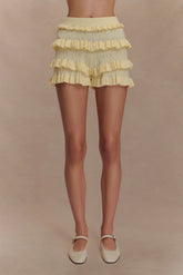 Amy Pointelle Knit Frill Bloomers Lemon
