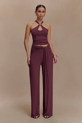 Ramona Modal Straight Leg Pant Mahogany