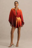 Gold Coast Ombre Satin Shorts with Draw String Detail