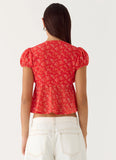 Ailani Top - Magenta Red Rose