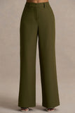 Silvia Olive Straight Leg Trousers