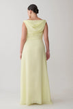 Mabel Off Shoulder Chiffon Maxi Dress Lemon