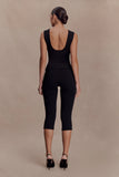 Kyra Open Back Scuba Crepe Top Black