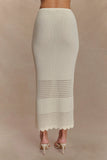 Madeline Scallop Knit Midi Skirt Ivory