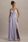 Jonas Lilac Plunge Neck Maxi Dress With Cami Straps