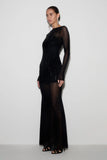 Lior Mesh Maxi Dress With Hotfix Black