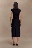 Lorena Cotton Midi Dress Black
