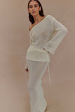 Reagan Off Shoulder Knit Top White