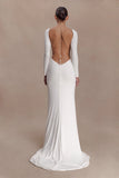 Marlene Slinky Low Back Maxi Dress White