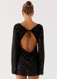 Edessa Sequin Mini Dress Black
