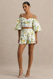 Pixel Lemon Floral Print Shorts