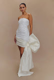 Franka Strapless Bow Mini Dress White