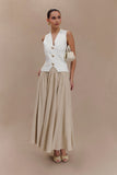Clarence Linen A Line Maxi Skirt Natural