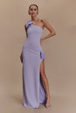 Hallie One Shoulder Bow Maxi Dress Lilac