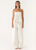 Nathan Denim Top - White