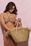 Navagio Beige Straw Tote Bag