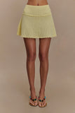 Indy Pointelle Knit Mini Skirt Lemon