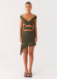Ivy Whisper Mini Dress Khaki