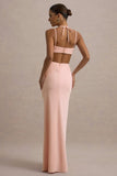 Leandra Pink Strappy Cut Out Maxi Dress